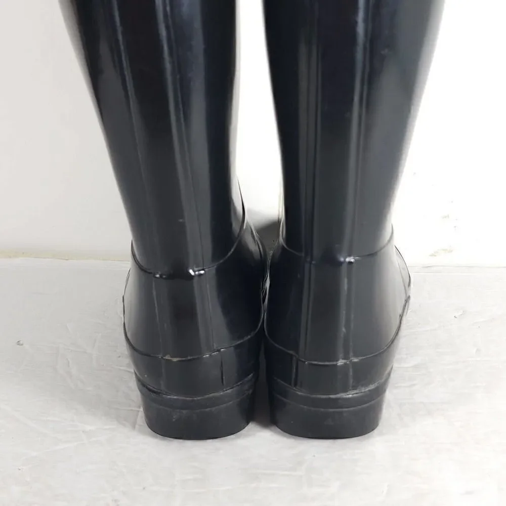 Hunter Women's Rigley US 7 EU 38 Quilted Glossy Tall Rubber Rain Boots